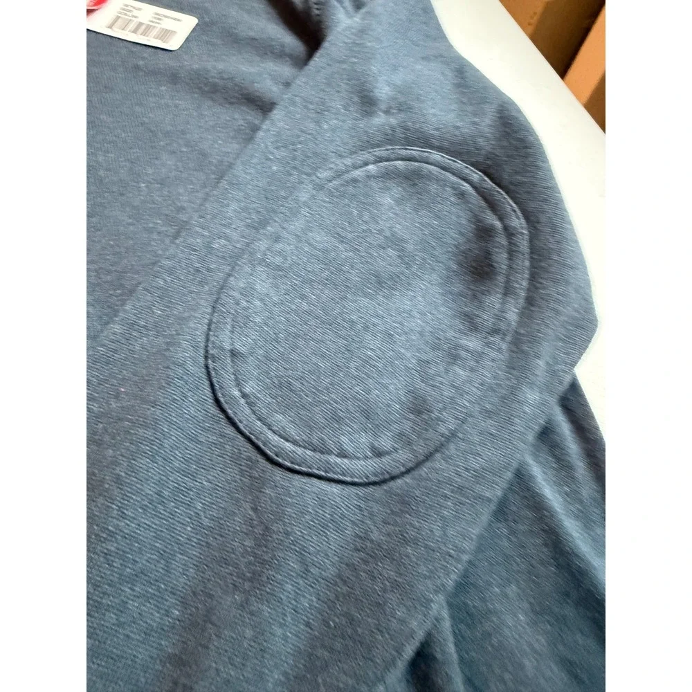 Cutter & Buck Mens 1XB Navy Heather Quarter Zip Sweater Elbow Patch new nwt golf